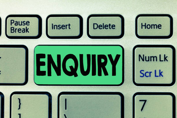 istock Handwriting text writing Enquiry. Concept meaning Asking for information Official investigation discover facts Inquiry 1049738698