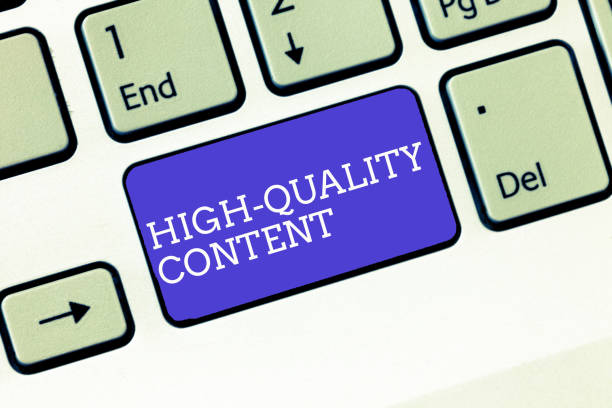 istock Writing note showing High Quality Content. Business photo showcasing Website is Useful Informative Engaging to audience 1049741576
