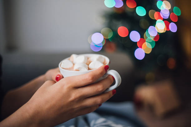 istock Relax with mug of hot chocolate with marshmallow 1049750096