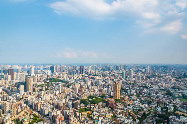 istock Tokyo cityscape viewpoint at dusk in high angle view 1049751446