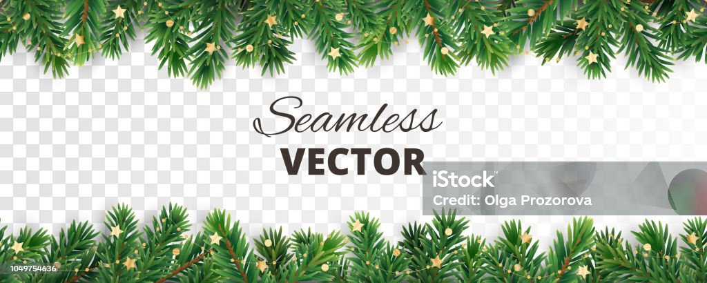 Vetores de Decoração De Vetor Sem Emenda Isolada No Branco Quadro De Árvore  De Natal Festão Com Ornamentos e mais imagens de Natal - iStock