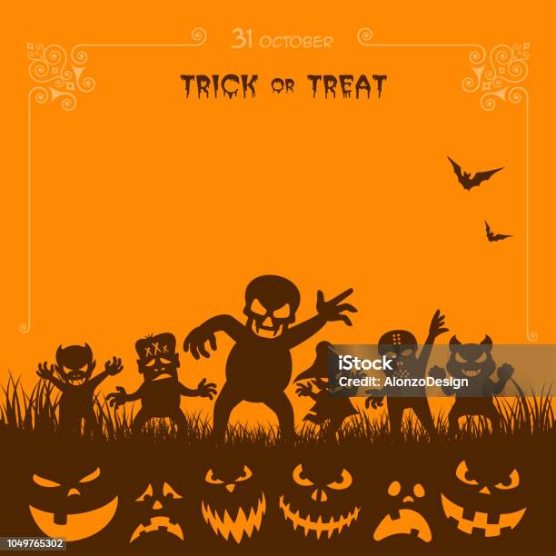 Halloween Children Trick Or Treat Stock Illustration - Download Image Now - Halloween, Party - Social Event, Poster