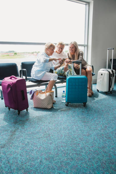 Passengers Waiting in Airport Departure Area