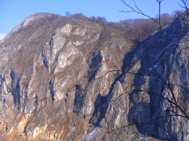 Climbing in Galbenu gorges (Parang mountains, Gorj county, Romania)
