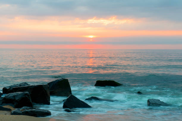 Sunrise over Atlantic Ocean at Long Branch, New Jersey, USA