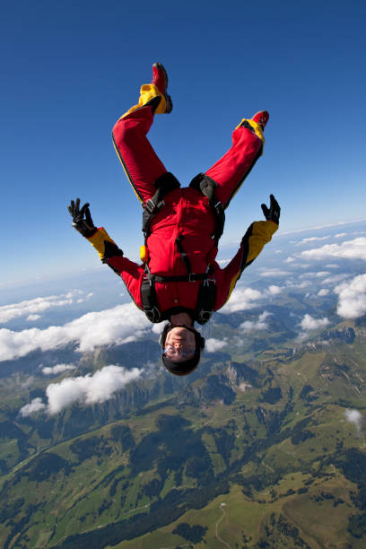 istock Skydiver plunges downwards through lofty skies 1049791514