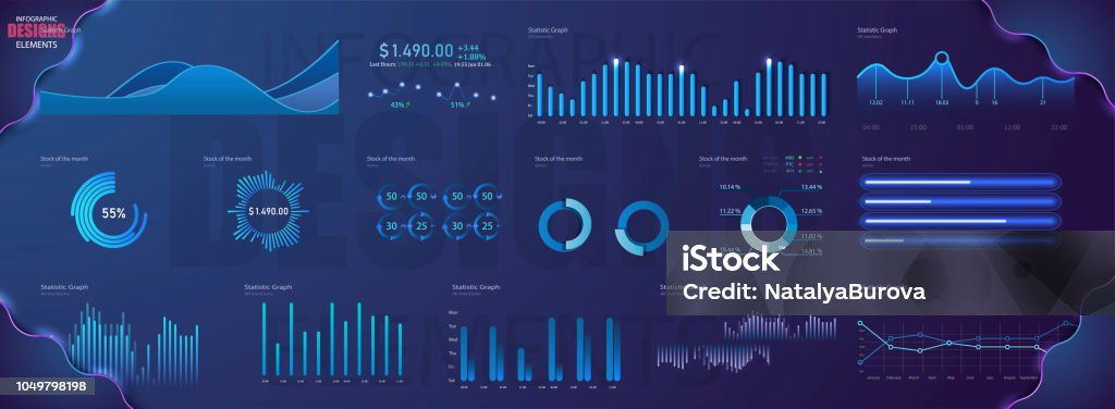 Modern modern infographic vector template with statistics graphs and finance charts. Diagram template and chart graph, graphic information visualization illustration Modern modern infographic vector template with statistics graphs and finance charts. Data stock vector