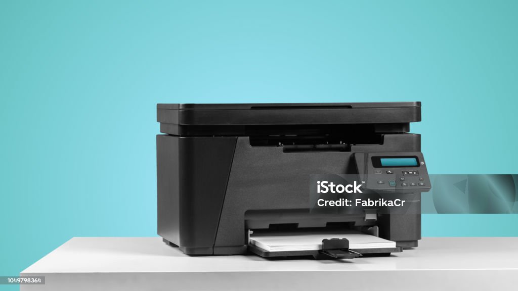 Copier Machine Background Printer Copier Machine On A Bright Colored Background Stock Photo ...