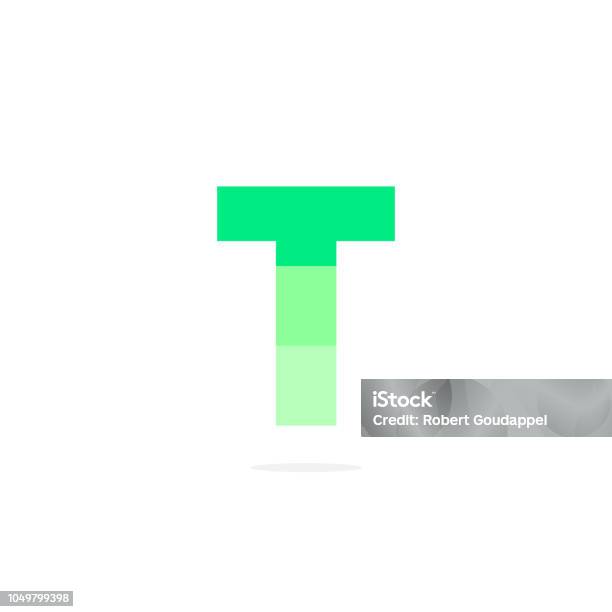 Vector Logo Letter T Green Energy Battery Stock Illustration - Download Image Now - Letter T, Logo, Vector