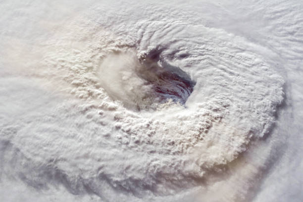 Hurricane Florence over the Atlantics close to the US coast . Gaping eye of a category 4 hurricane. Elements of this image furnished by NASA. Hurricane Florence over the Atlantics close to the US coast . Gaping eye of a category 4 hurricane. Elements of this image furnished by NASA. cyclone photos stock pictures, royalty-free photos & images