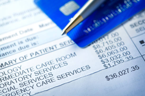 istock Credit Card On A Hospital Invoice 1049802688