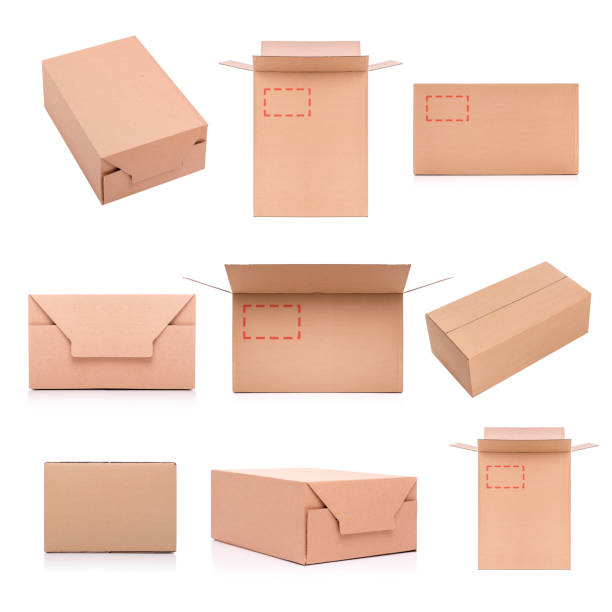 istock Set of cardboard boxes isolated on a white background. 1049803620