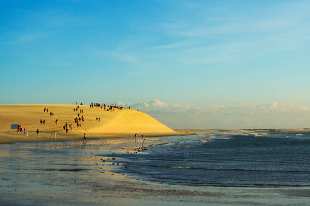 Famous Sunset dune in Jericoacoara, Brazil stock photo