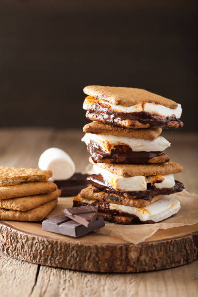 istock homemade marshmallow s'mores with chocolate on crackers 1049820310