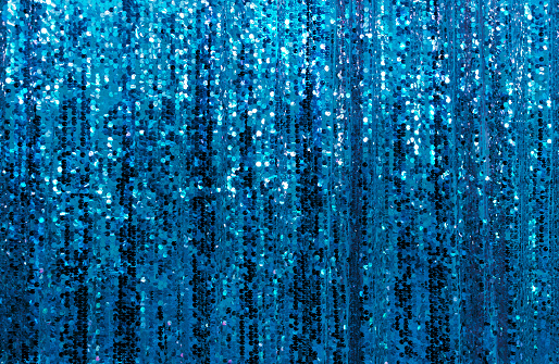 Beautiful blue glitter Sparkling sequined curtain background