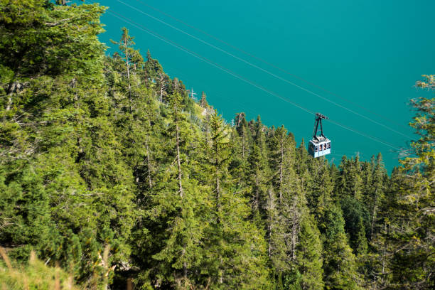 istock Overhead cable car against natural summer background 1049837148