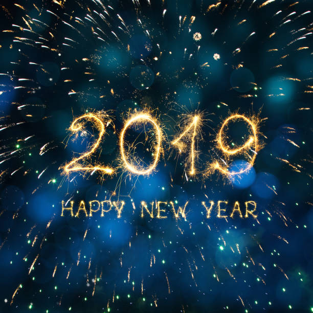 istock Greeting card Happy New Year 2019 1049840186