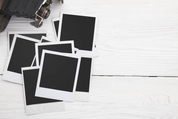 vintage instant camera isolated on white