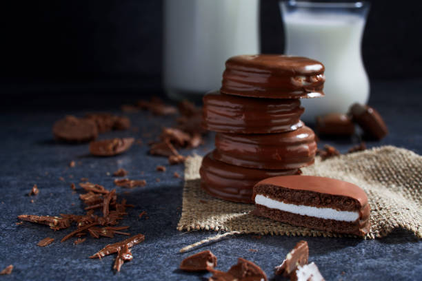Vanilla Cream Filled Chocolate Cookies