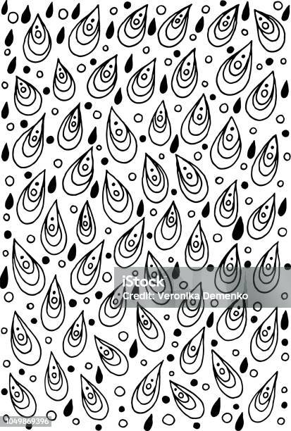 Drops Doodle Coloring Page For Adults Vector Illustration Stock Illustration - Download Image Now
