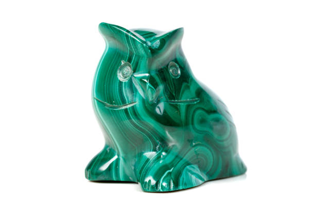 istock macro mineral stone owl from malachite 1049870618