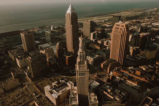 Cleveland Skyline from Above - Birdseye View of Cleveland