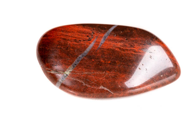 istock Macro mineral stone jasper on a white background 1049884262