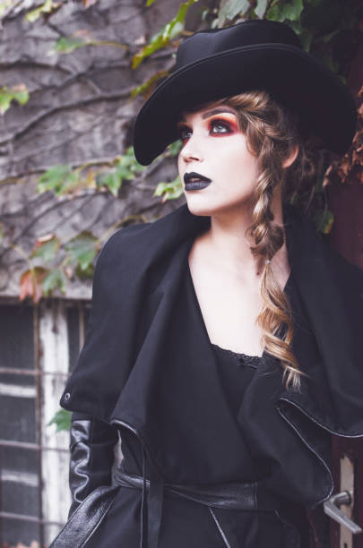 istock Pale tan girl with spooky make up 1049884580