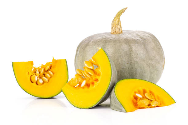 istock Fresh blue grey pumpkin nagy dobosi isolated on white 1049892072