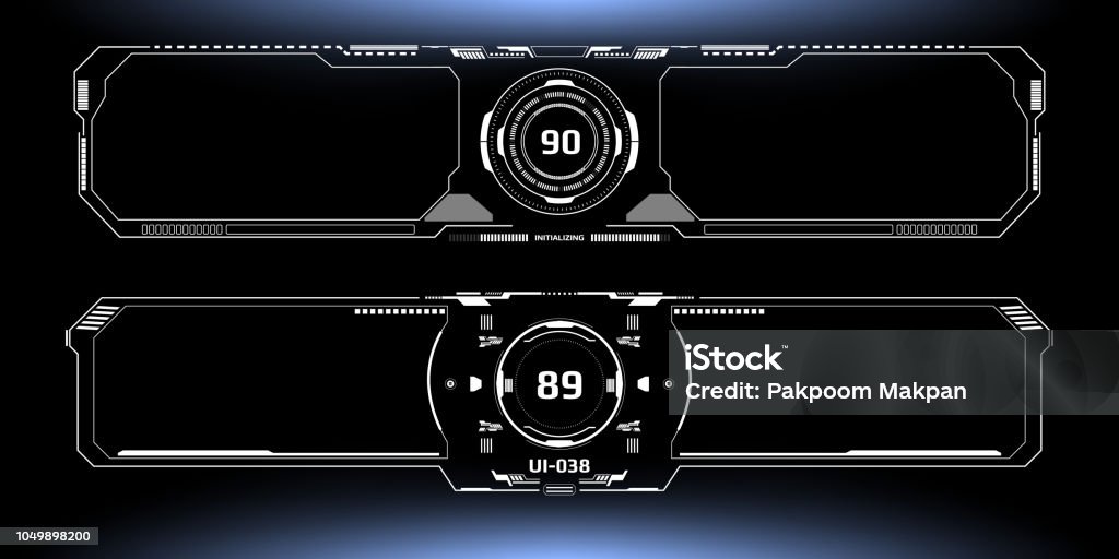 Hud Display Panel Hud Futuristic Display Status Interface Elements Panel Vector Stock ...