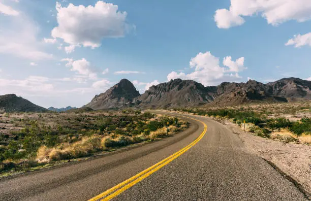 the Road on the Historic Route 66. Arizona (USA)