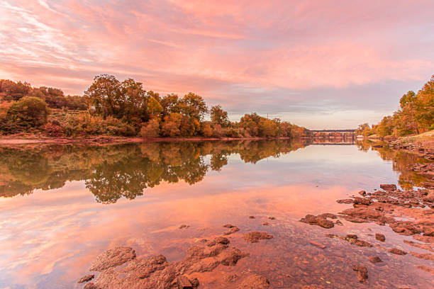 Pink Sunset Sky over the Chattahoochee River