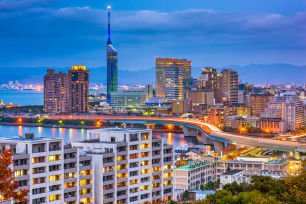 istock Fukuoka, Japan skyline 1049907326