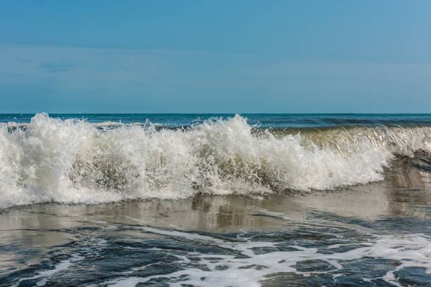 istock Powerful sea waves breaking, natural background 1049907434