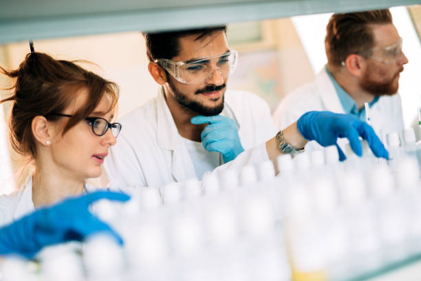 istock Group of chemistry students working in laboratory 1049913440