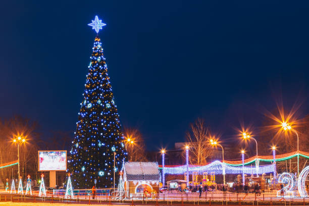 istock City tree in luminous garlands 1049923244