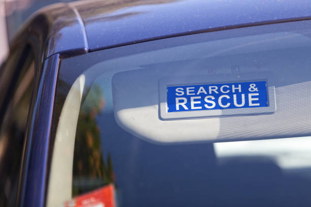istock Search & Rescue - Car sun visor sign 1049925792