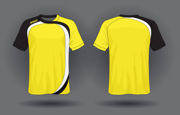 istock Soccer jersey template.Red and black layout sport t-shirt design. 1049949150