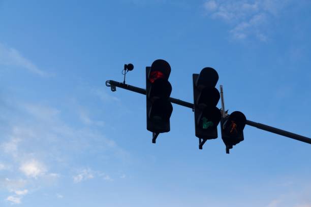 istock Traffic lights on crossroads. 1049953430