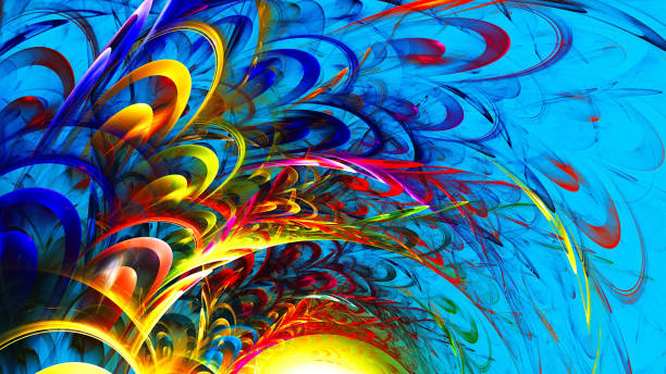 istock Abstract fractal art background in illustration space geometry. 1049956208