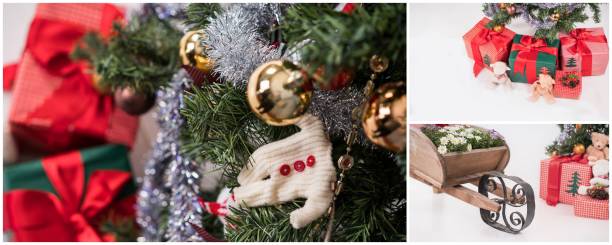 Collage of christmas tree eco friendly ornaments