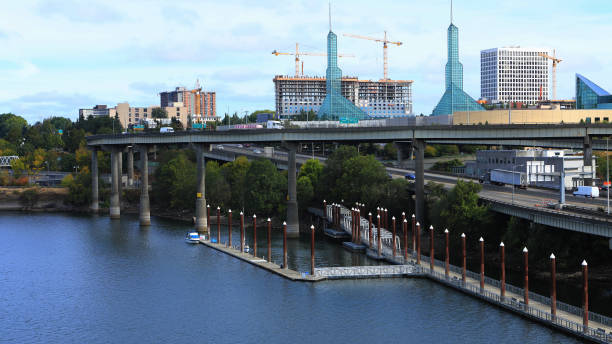 istock Portland, Oregon with highway by the Willamette River 1049987874