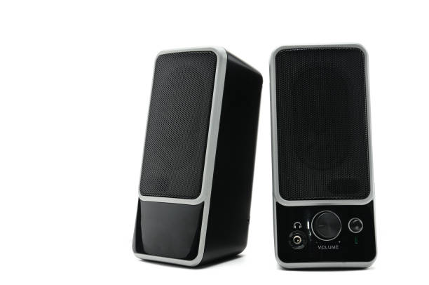 istock Speakers system on isolated background.Multimedia sound system 1049997796