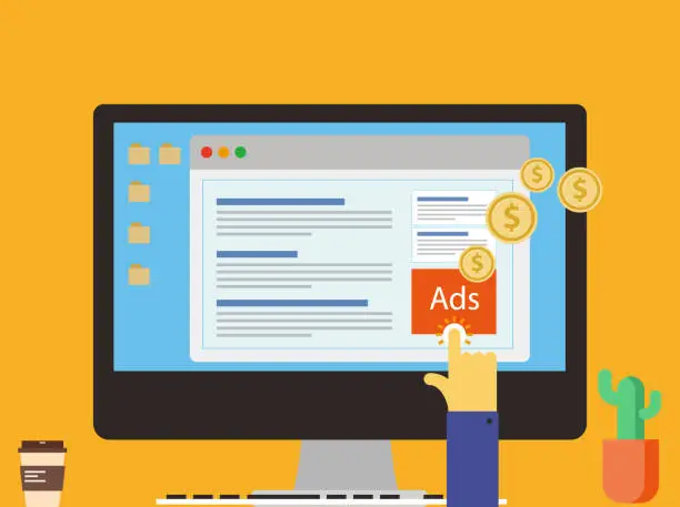 Vector illustration of Online Ads
