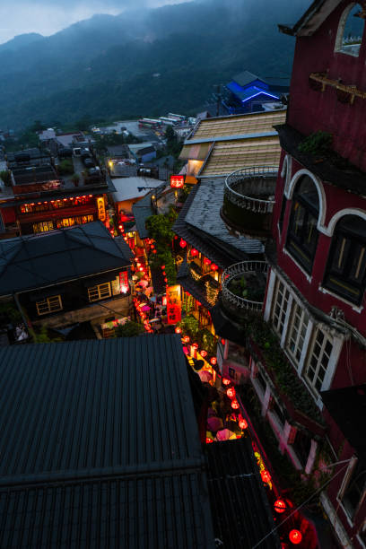istock Chinese Lanterns light up old town street 1050049772