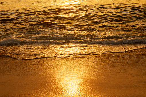 Golden beach at Sunrise, New Jersey, USA