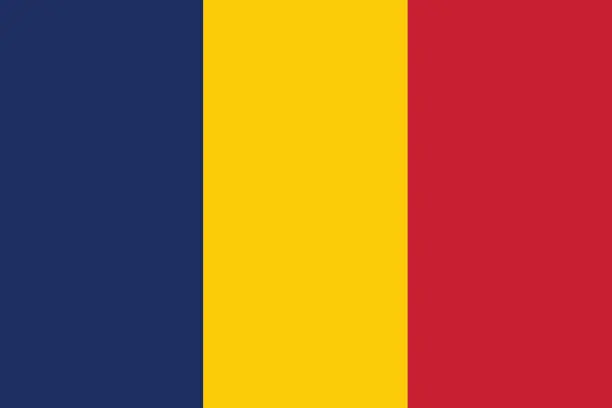 Vector illustration of Flag of Chad vector illustration