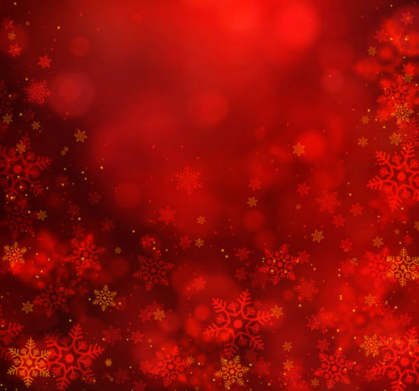 istock Christmas Snowflakes On Red Background 1050066364