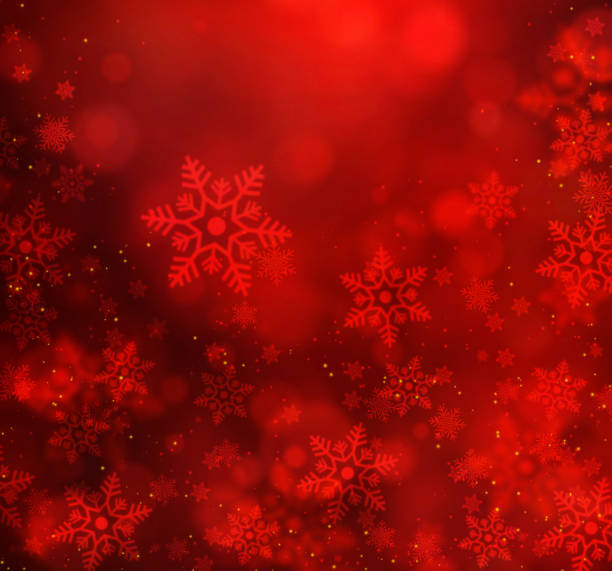 istock Red Abstract Background With Christmas Snowflakes 1050066370