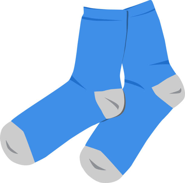 blaue socken vektor-illustration - strümpfe stock-grafiken, -clipart, -cartoons und -symbole